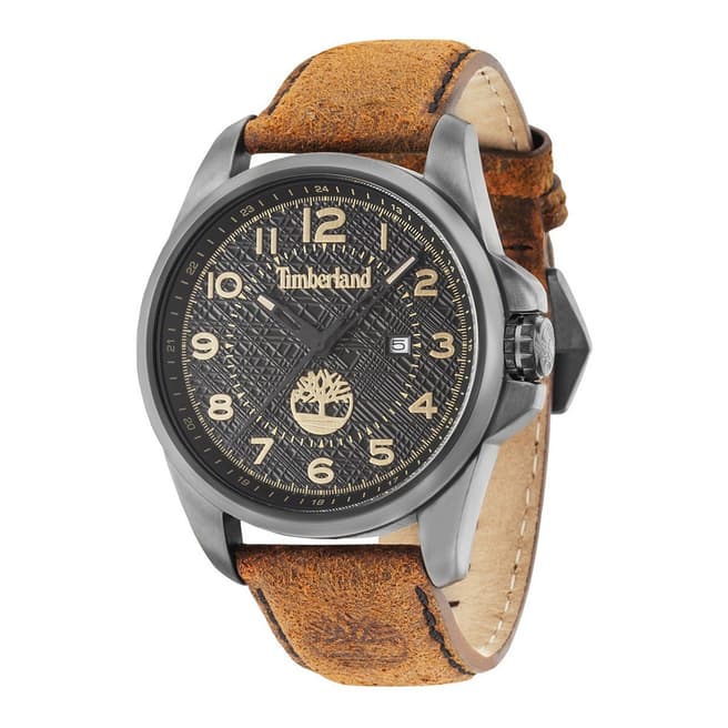 Timberland Black Leyden Leather Strap Watch