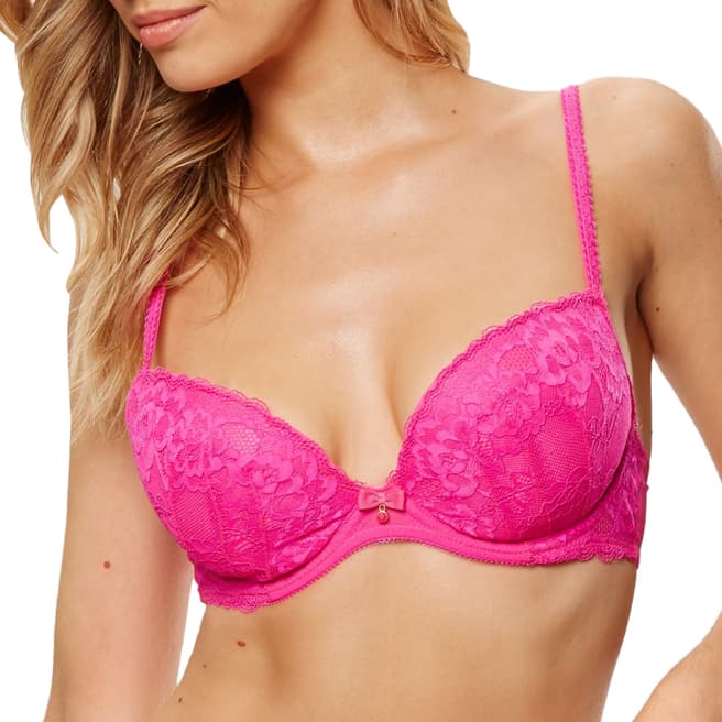Ann Summers Hot Pink Sexy Lace 2 Plunge Bra