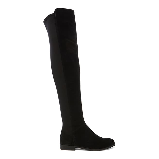 Dune London Black Trial Suede Over The Knee Boot