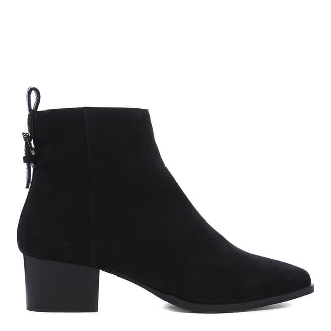Dune London Black Proudly Pointed Mid Block Heel Ankle Boot