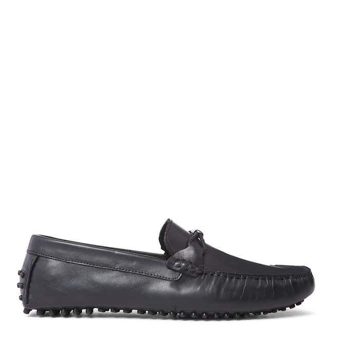 Dune London Black Leather Bali Loafers