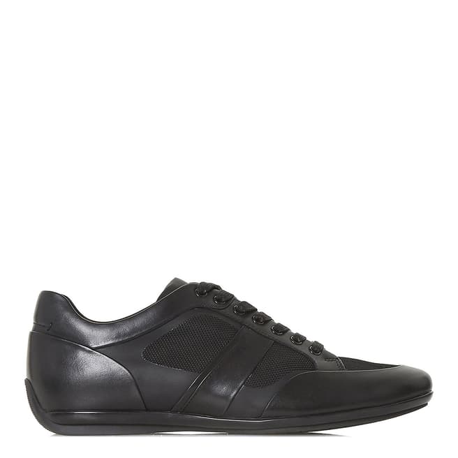 Dune London Black Thyme Leather Lace Up Trainer