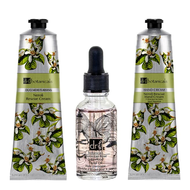 Dr. Botanicals Japanese Orange Reviving Cream and Limited Edition Moroccan Rose Superfood Facial Oil Set