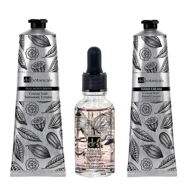 Dr. Botanicals Cocoa Noir Sensuous Cream and Limited Edition Moroccan Rose Superfood Facial Oil Set