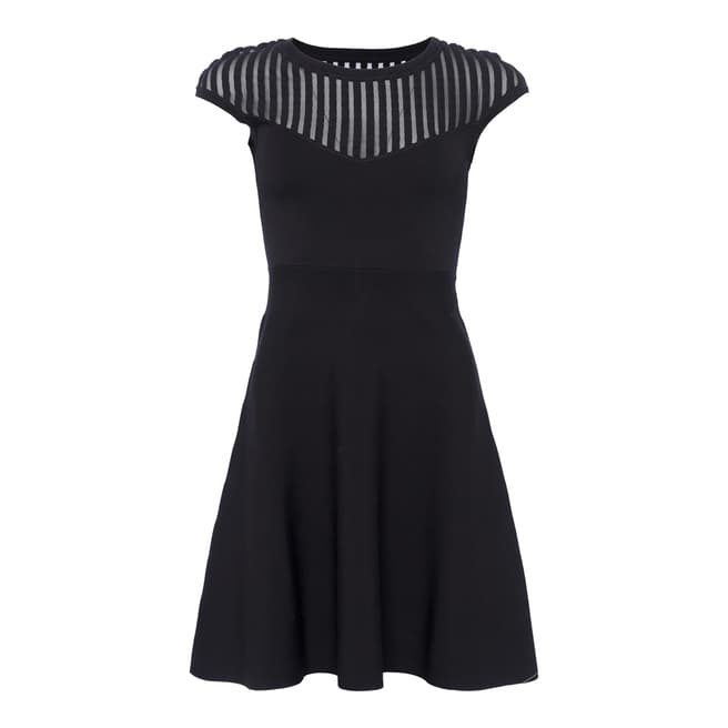 French Connection Black Rose Fit and Flare Dress