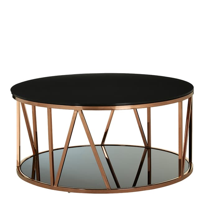 Fifty Five South Alvaro Round Rose Gold Finish Coffee Table