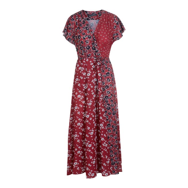 French Connection Red Aliyah Crepe Maxi Dress