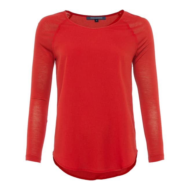 French Connection Red Classic Raglan Top
