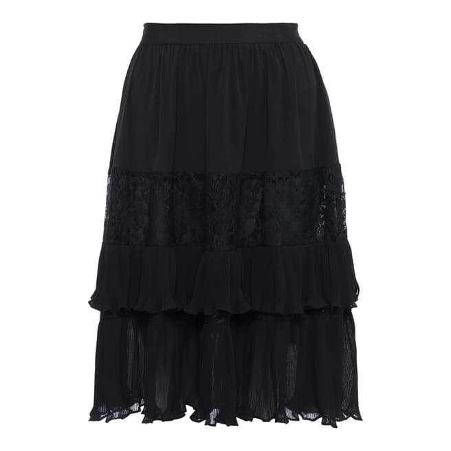 French Connection Black Clandre Vintage Lace Skirt