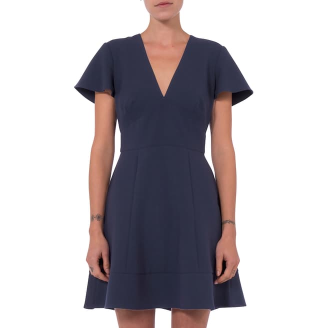 French Connection Navy Whisper Ruth Flared Dress