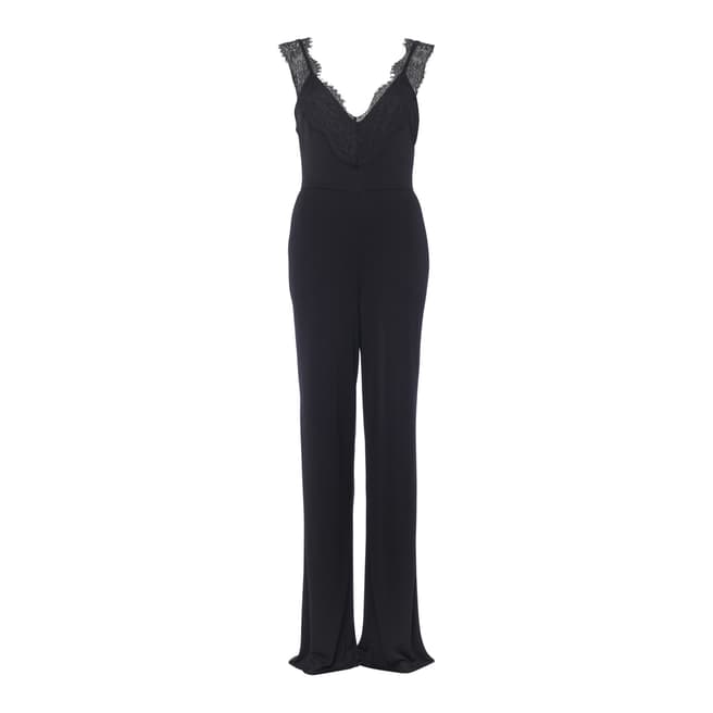 French Connection Black Dominica Lace Jumpsuit