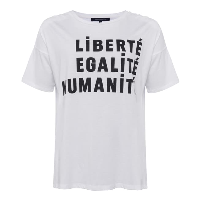 French Connection White/Black Liberte Raglan T-Shirt