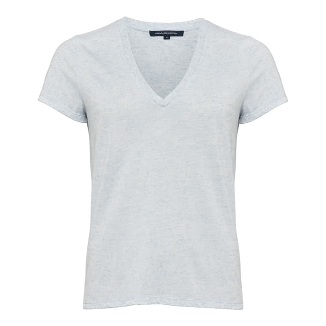French Connection Light Blue Hetty V Neck Top