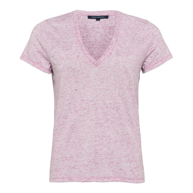 French Connection Pink Hetty V Neck Top