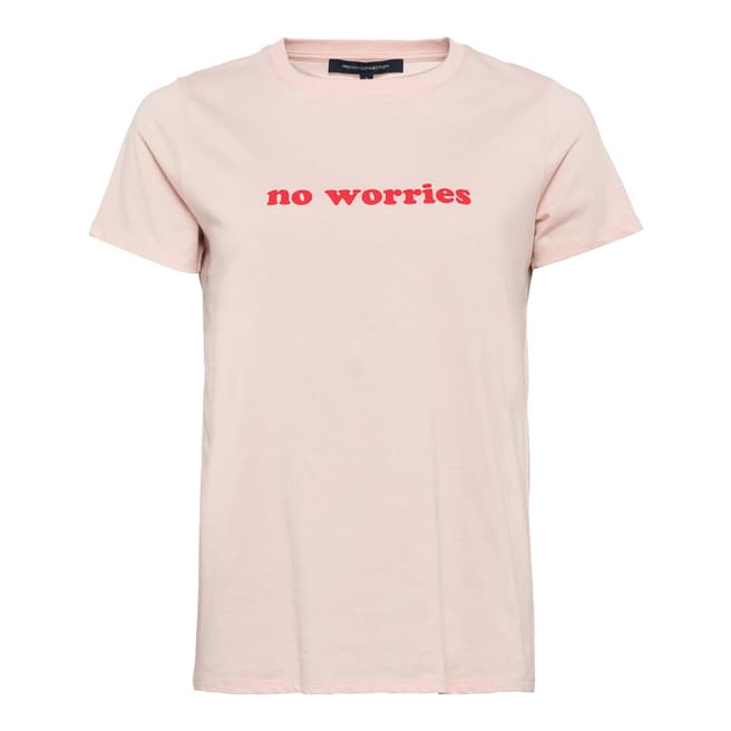 French Connection Pink No Worries Cotton T-Shirt