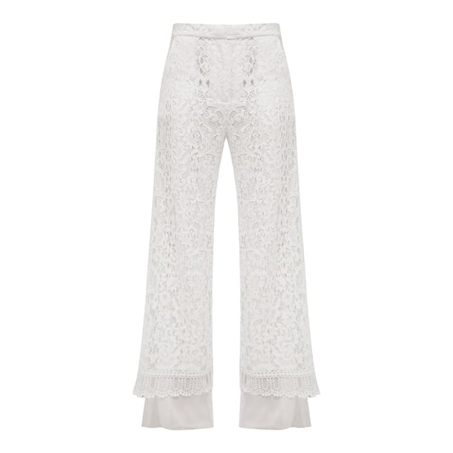 French Connection White Arta Lace Trousers