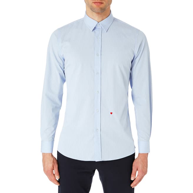 Moschino Light Blue/White Cotton Stripe Shirt