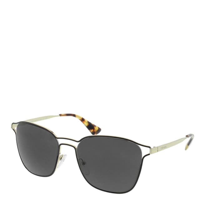 Prada Women's Black/Gold Square Sunglasses 55mm