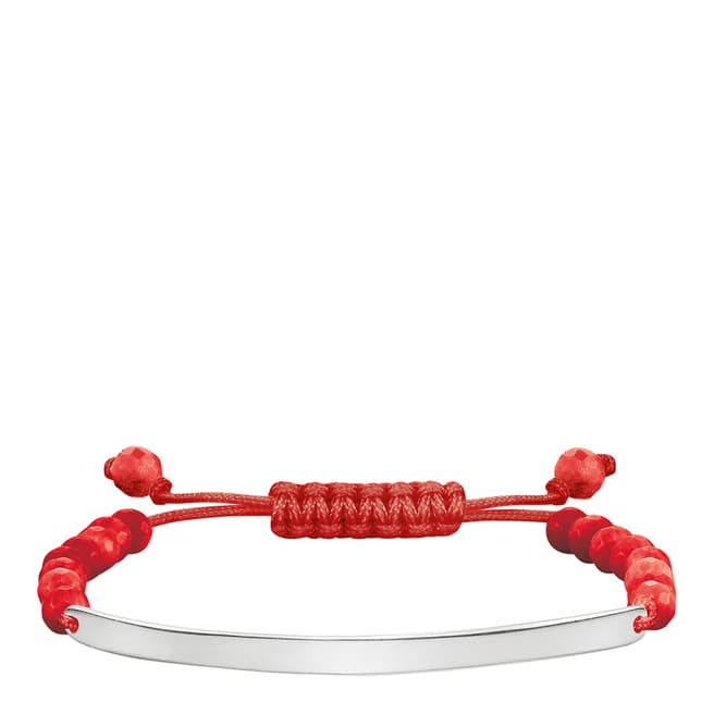 Thomas Sabo Silver/Red Dyed Bamboo Coral Bracelet