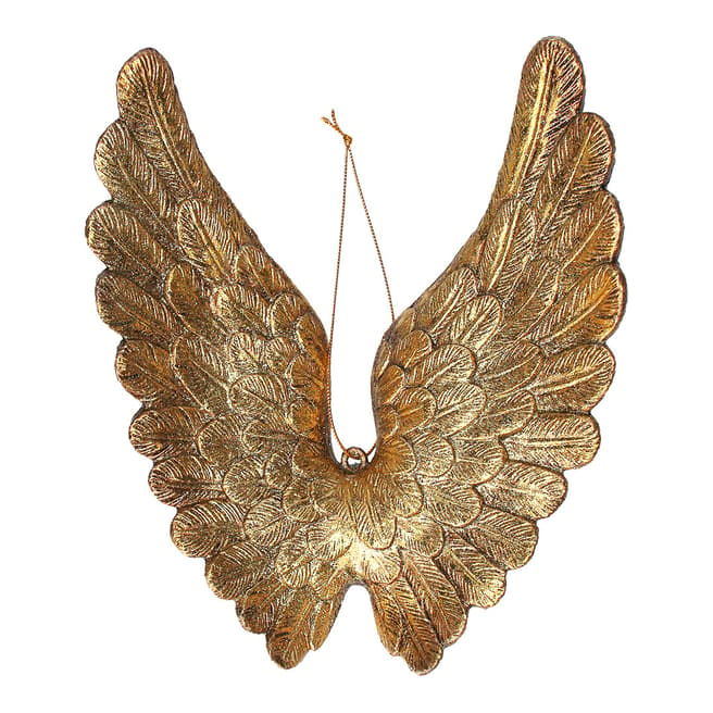 Gisela Graham Old Gold Acrylic Large Wings Decoration 