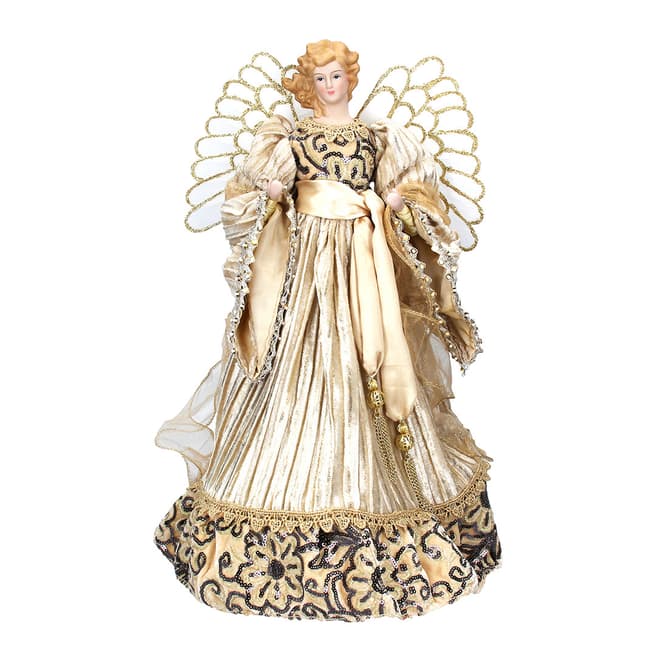 Gisela Graham Cream/Gold Angel Large Ornament