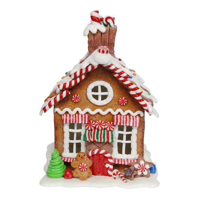 Gisela Graham Gingerbread House with Lights Small Ornament