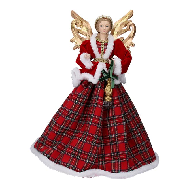 Gisela Graham Tartan Fabric Angel Large Ornament
