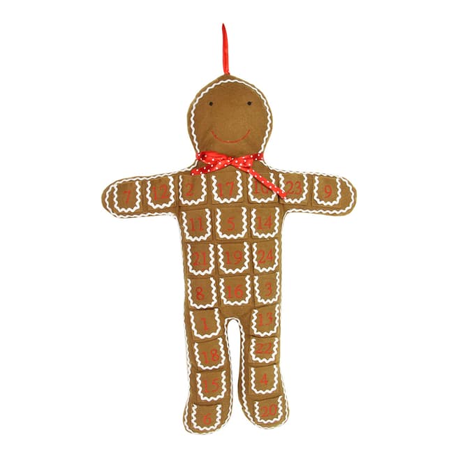 Gisela Graham Fabric Gingerbread Man Advent 71cm