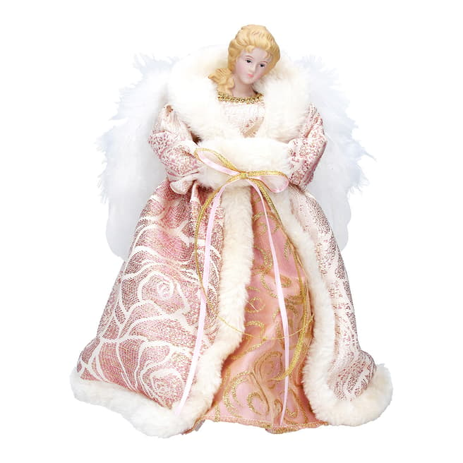 Gisela Graham Pink Fabric Angel Ornament