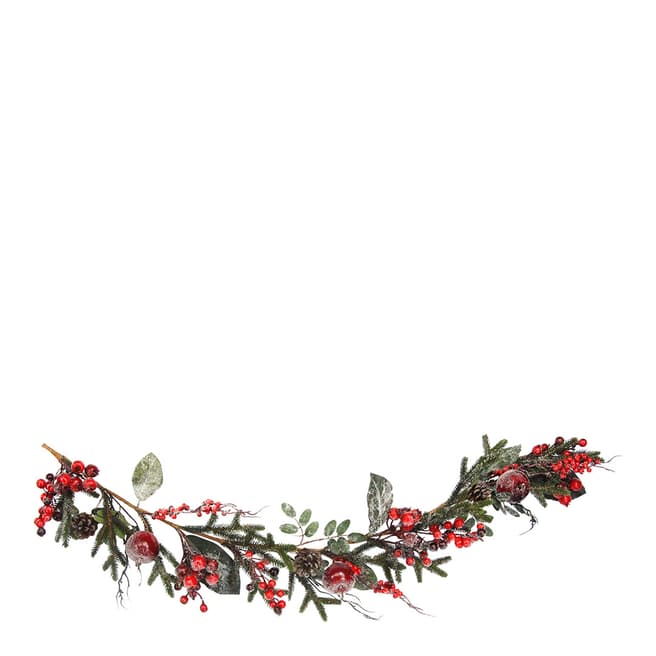 Gisela Graham Red Frosted Berry/Fruit Fir Garland