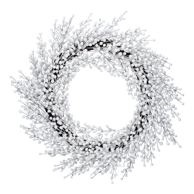 Gisela Graham White Glitter Berry/Twig Wreath