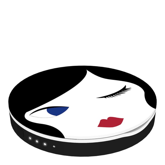 VQ Lulu Guinness VQ Coco Lite Compact Mirror & Fast Charging Universal Powerbank - Winking Doll Face