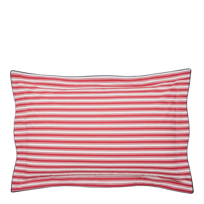 Joules Sail Stripe Oxford Pillowcase, Red