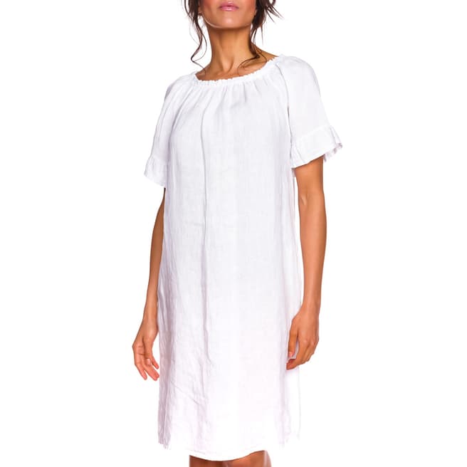 100% Linen White Ines Linen Dress