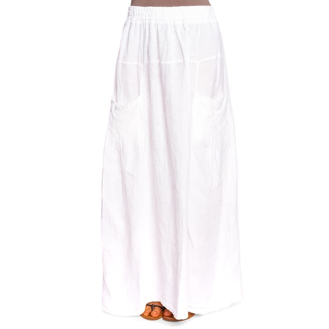 100% Linen White Anais Linen Trousers