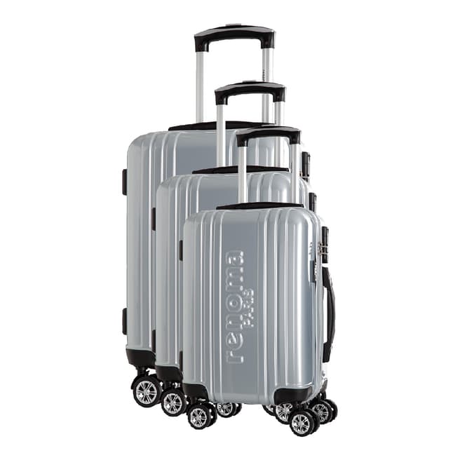 Renoma Set of 3 Silver Harrison Suitcases Set of 3