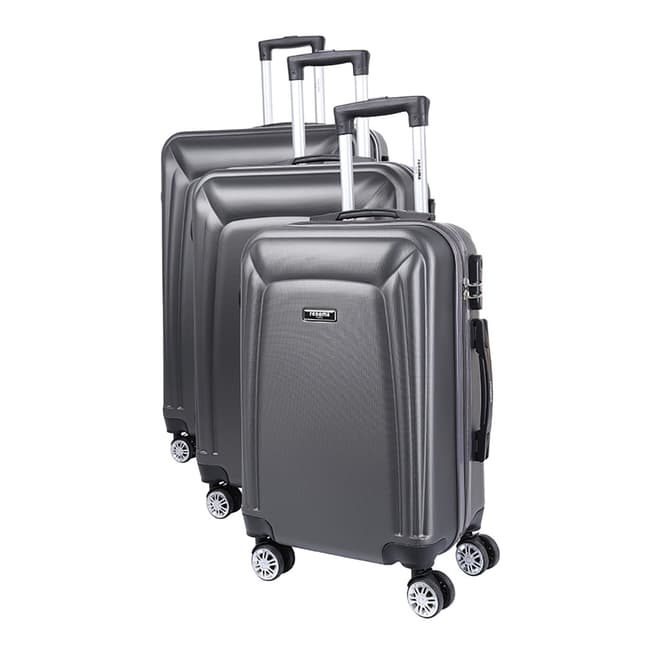 Renoma Set of Three Grey Firth 8 Wheel Suitcases Set of 3