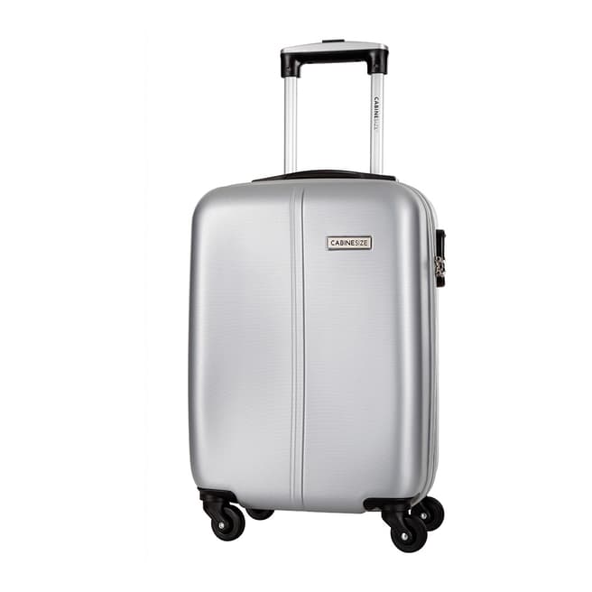Cabine Size Silver 4 Wheel Juice Cabin Suitcase 46cm