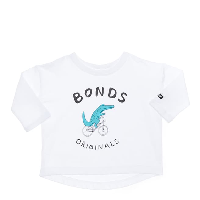 Bonds White Croc Toughie Cotton T-Shirt