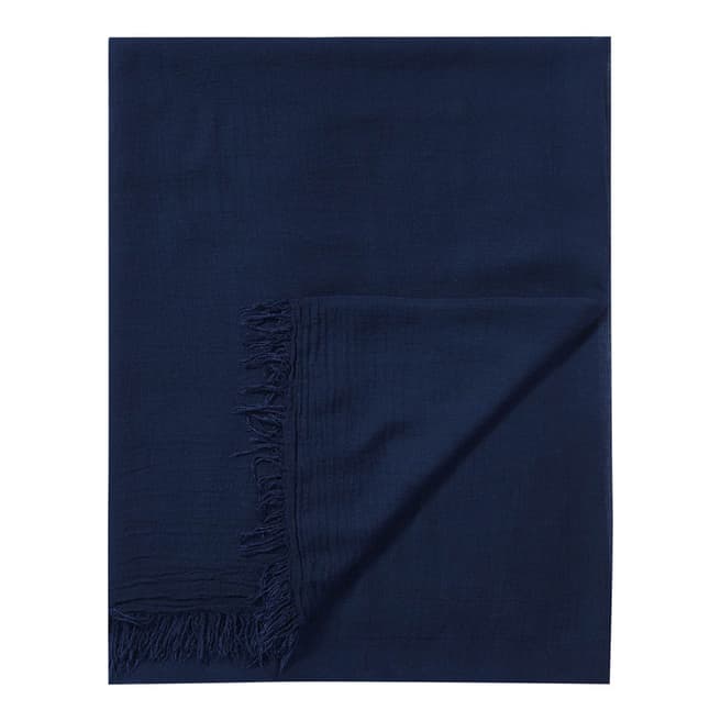 Pure Collection Navy Ultra Soft Gauzy Scarf
