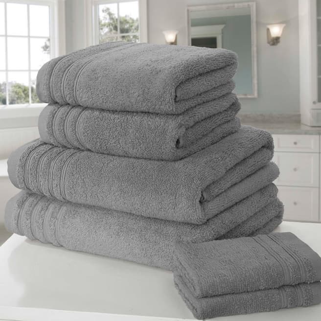Rapport So Soft Set of 6 Towels, Charcoal