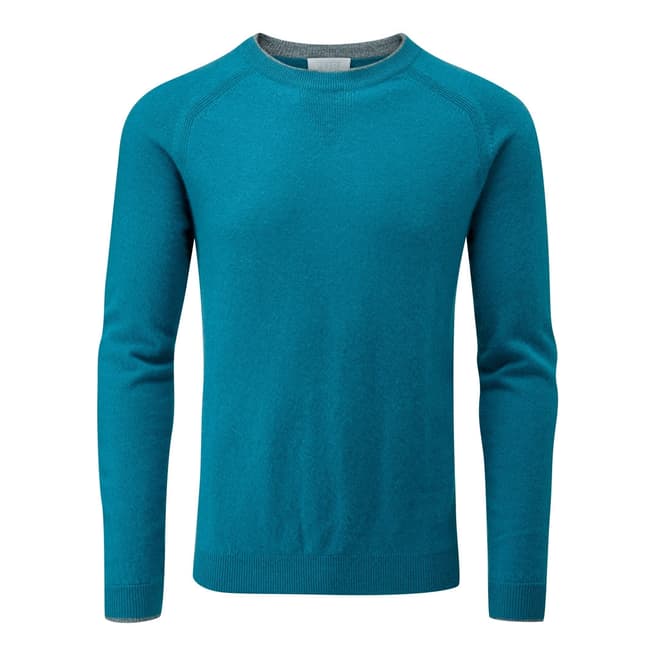 Pure Collection Blue Men's Crew Neck Cashmere Sweatshirt