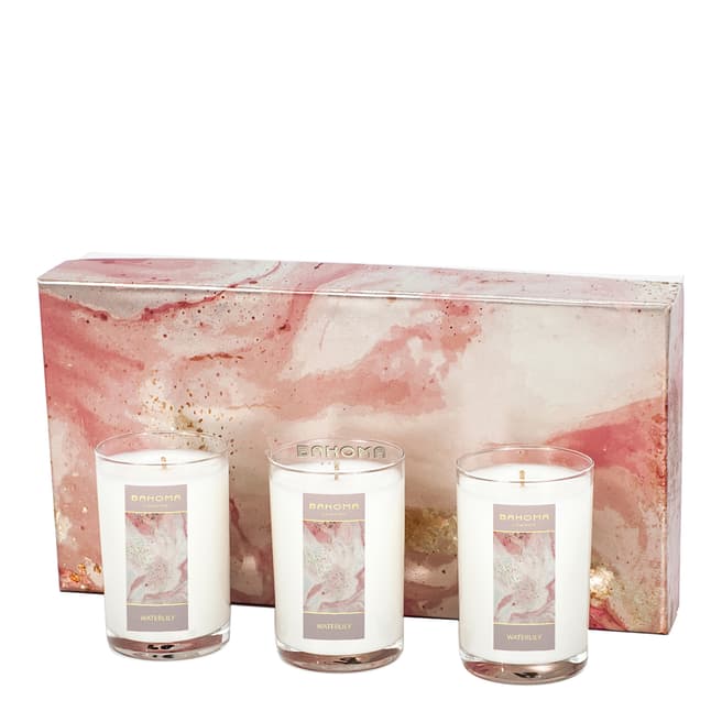 Bahoma On The Rocks Summertime Gift set - 3 x travel candle -Waterlily