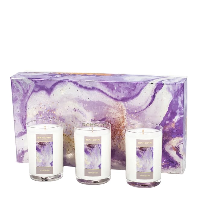 Bahoma On The Rocks Summertime Gift set - 3 x travel candle -Hyacinth