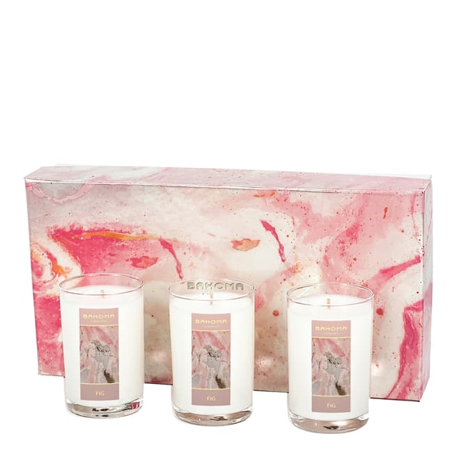 Bahoma On The Rocks Summertime Gift set - 3 x travel candle -Fig