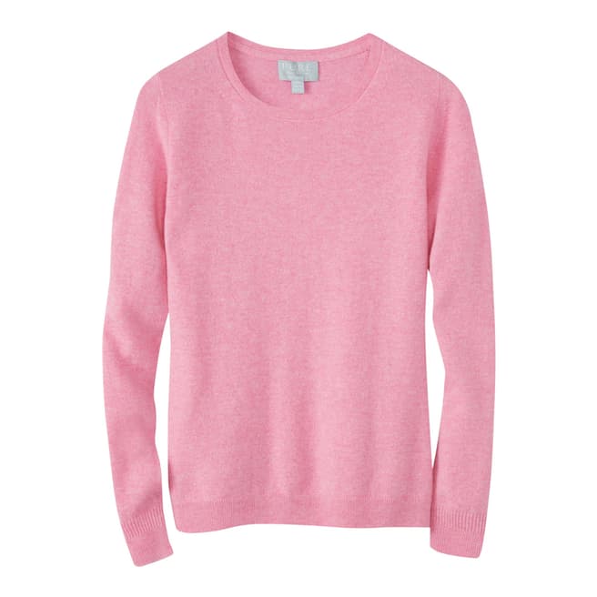 Pure Collection Pink Cashmere Slim Fit Crew Neck Jumper