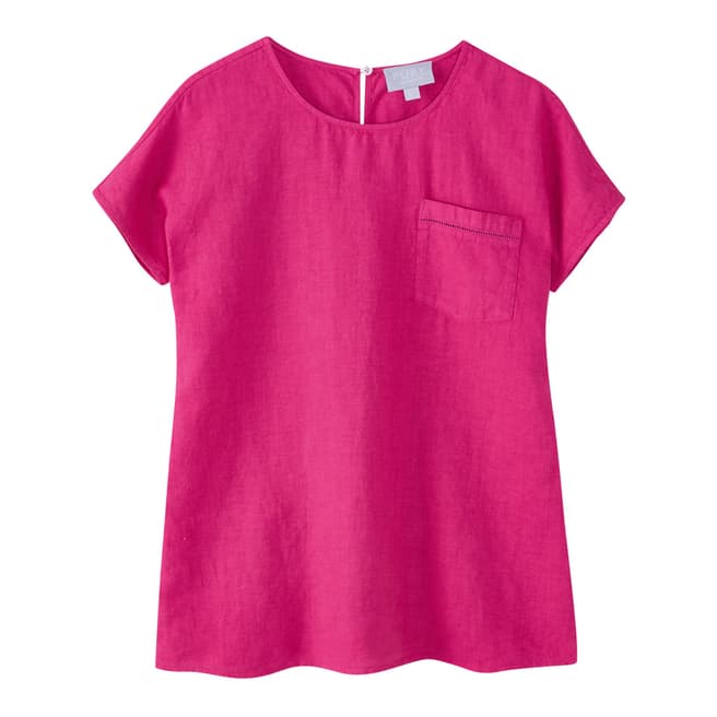 Pure Collection Pink Laundered Linen Top