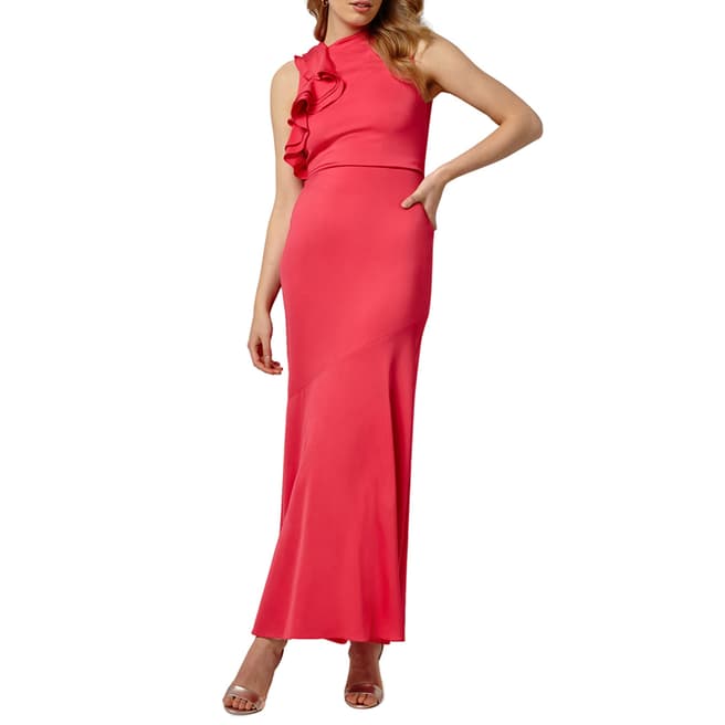 Phase Eight Coral Brittany Frill Dress