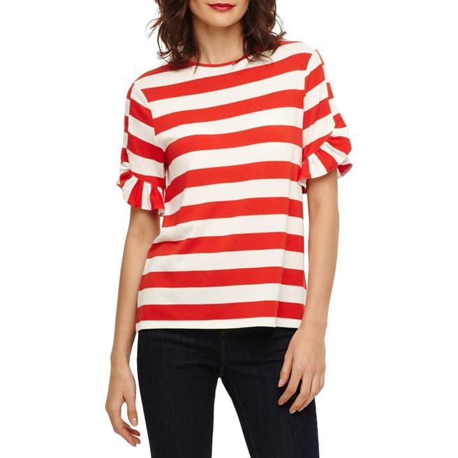 Phase Eight Red/Ivory Solange Stripe Top 