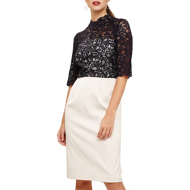 Phase Eight Navy/Cream Melody Lace Dress